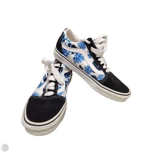 Shoes Sneakers By Vans In Black & Blue, Size: 8