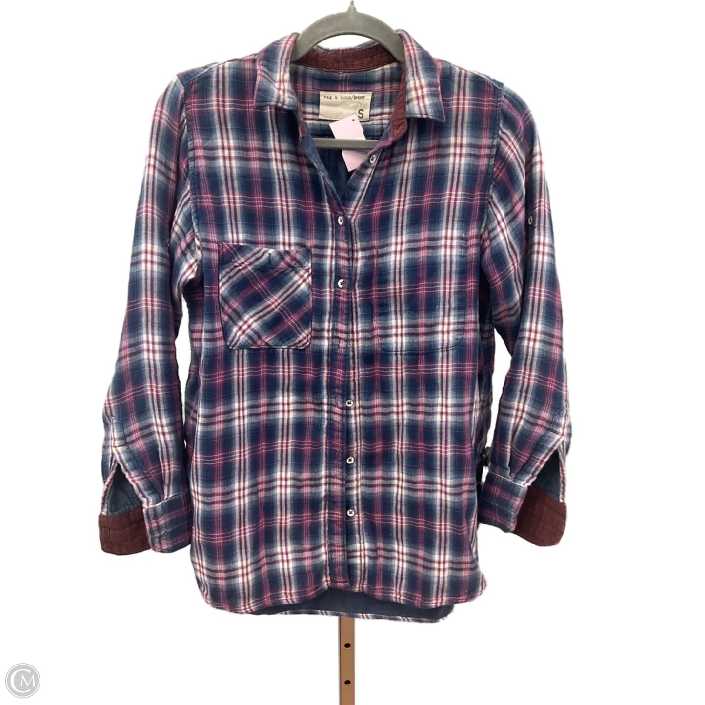 Top Long Sleeve By Rag And Bone In Plaid Pattern, Size: S
