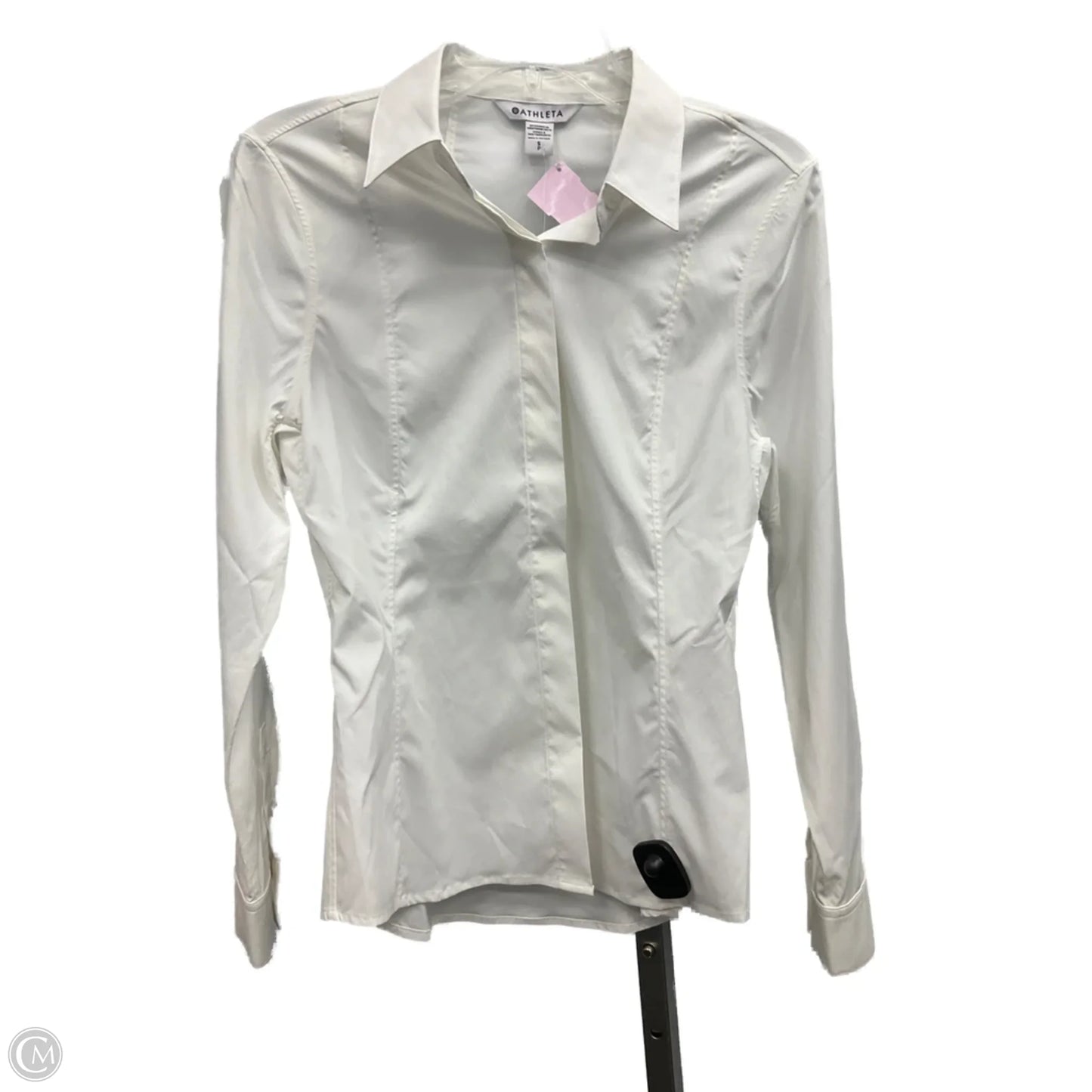 Blouse Long Sleeve By Athleta In White, Size: S