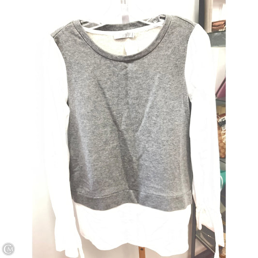 Top Long Sleeve By Dalia In Grey & White, Size: M