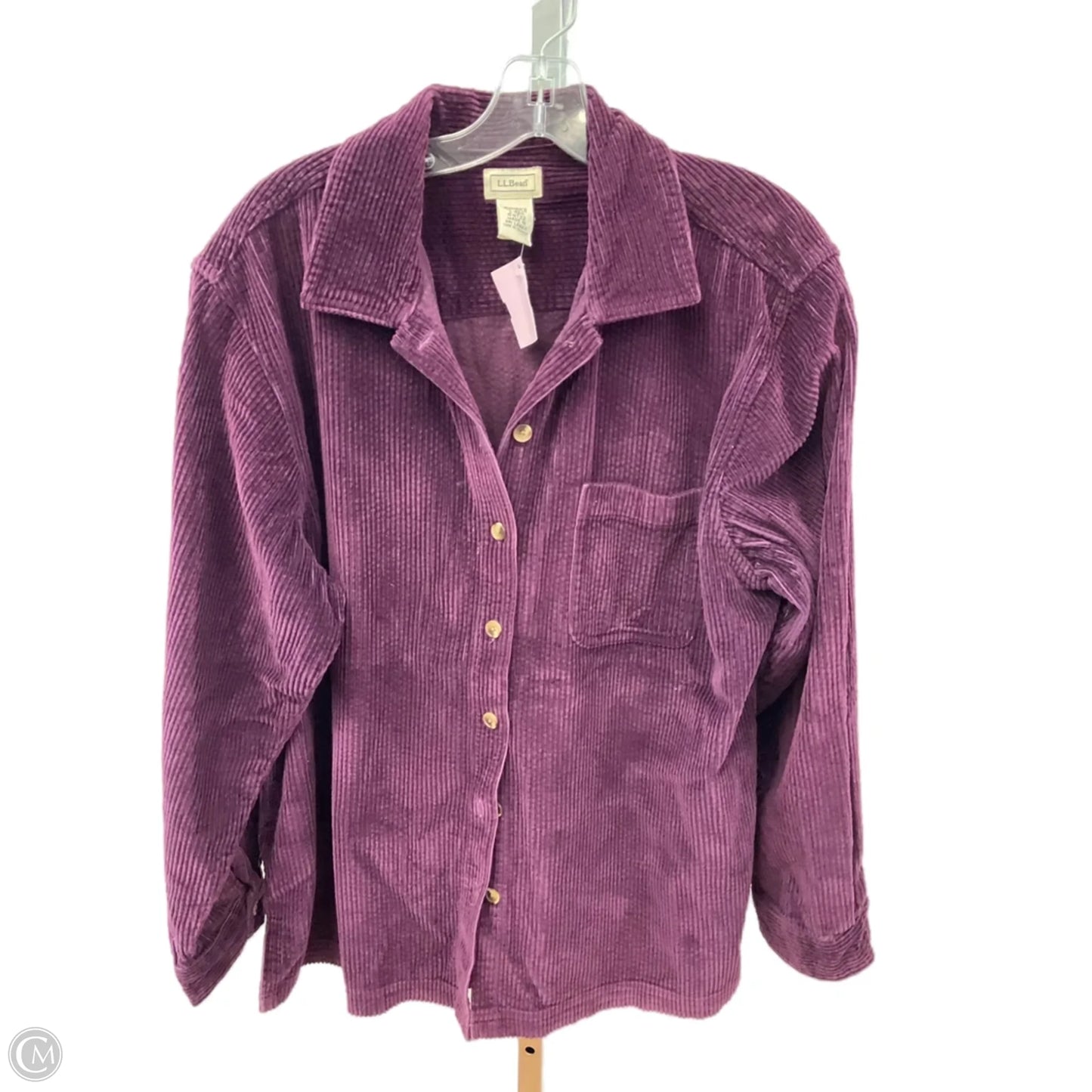 Jacket Shirt By L.l. Bean In Purple, Size: L