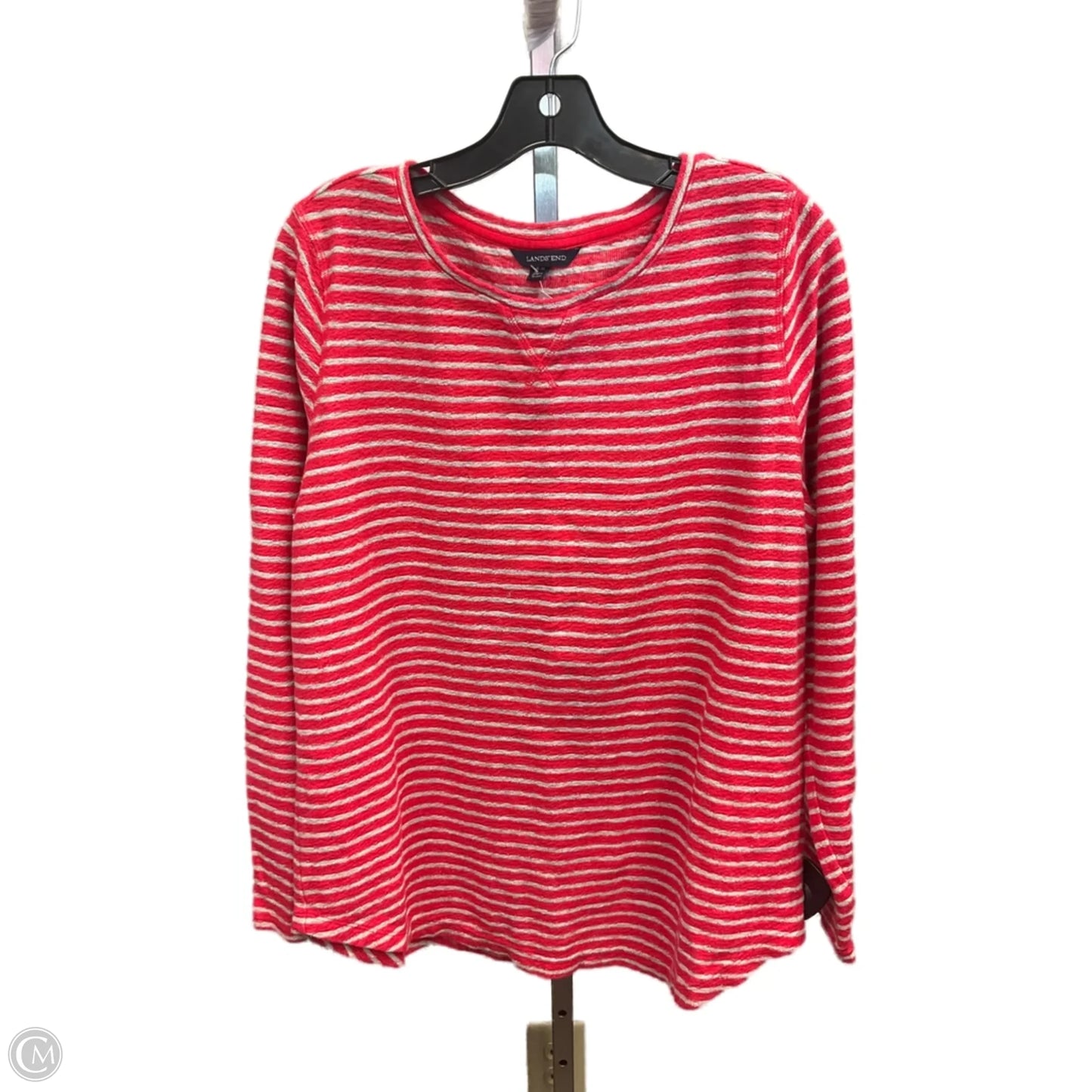 Top Long Sleeve By Lands End In Striped Pattern, Size: L