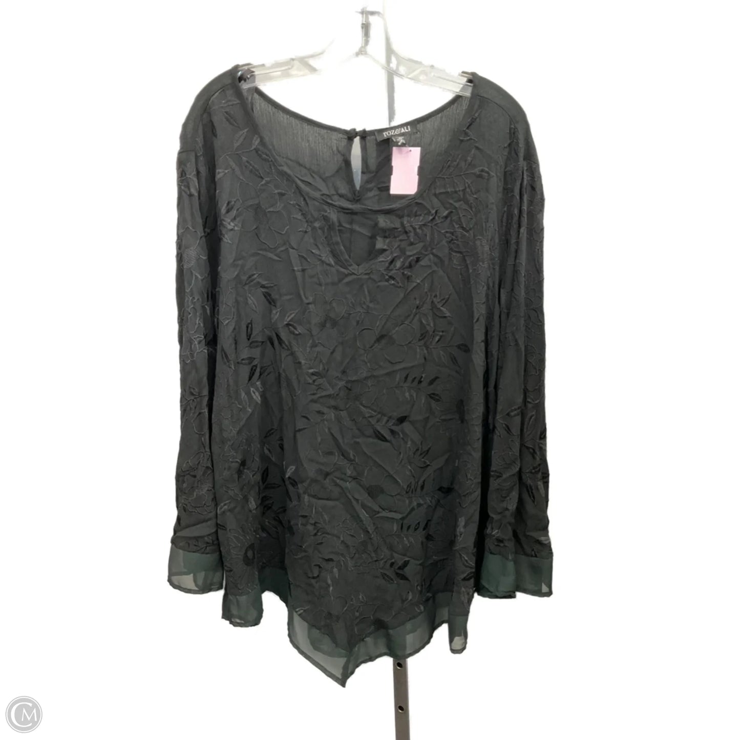 Top Long Sleeve By Roz And Ali In Black, Size: 3x