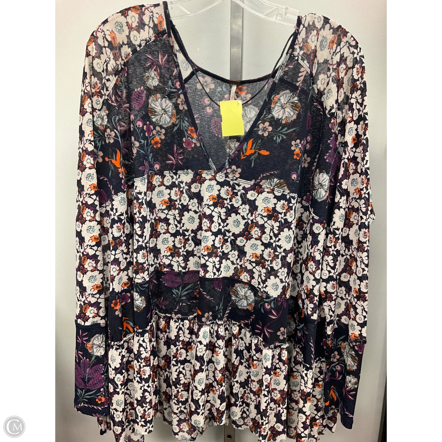 Top Long Sleeve By Free People In Floral Print, Size: M