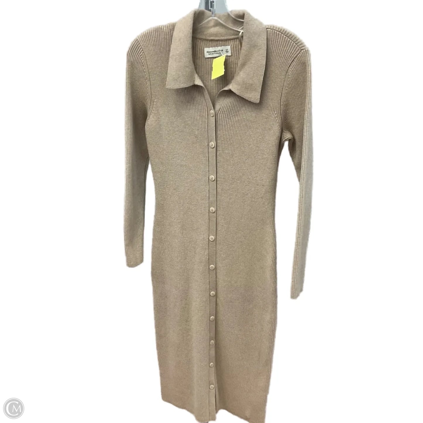 Dress Sweater By Abercrombie And Fitch In Tan, Size: L