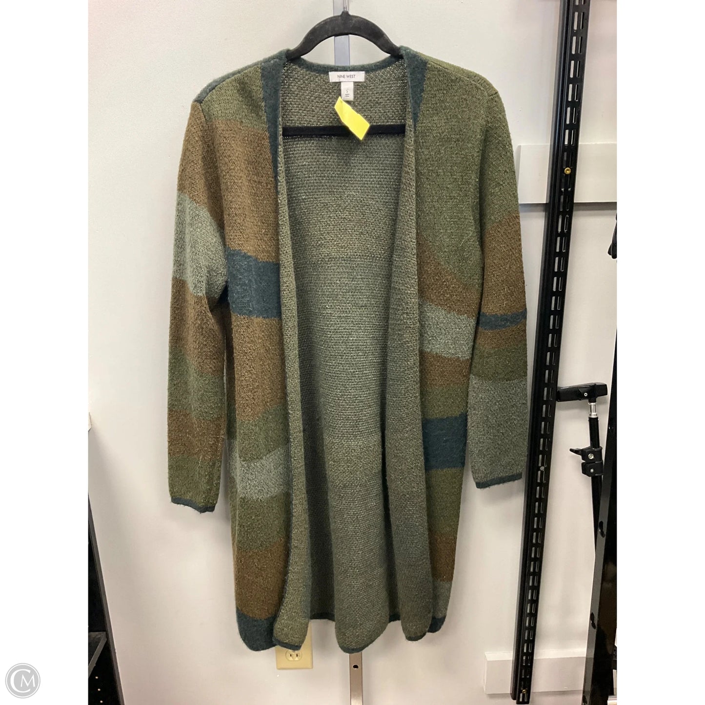 Sweater Cardigan By Nine West In Green, Size: S