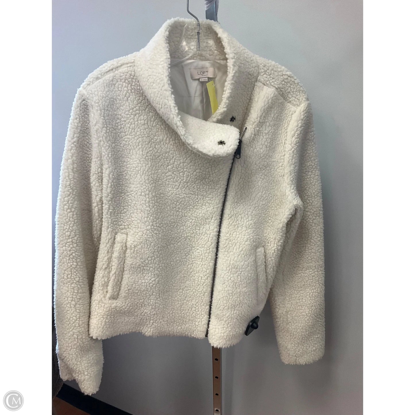 Jacket Faux Fur & Sherpa By Loft In Cream, Size: M