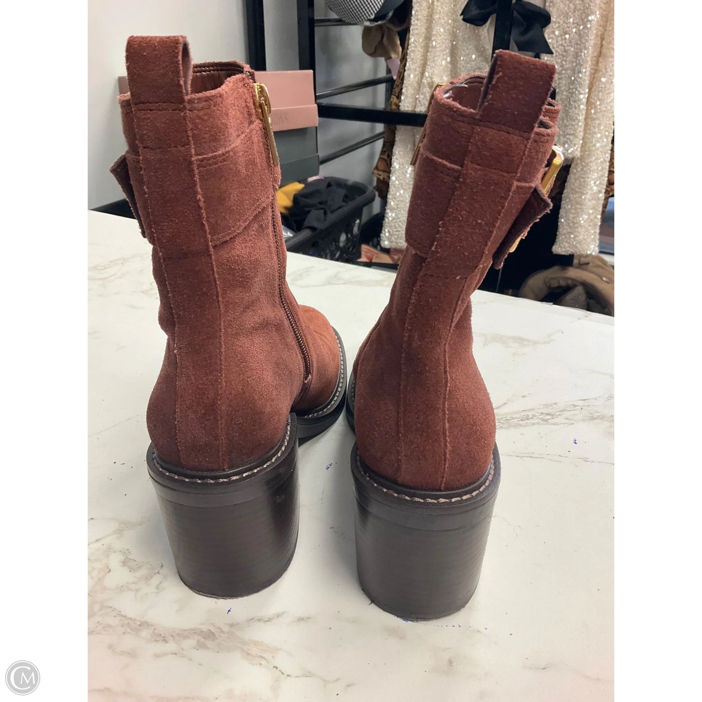 Boots Ankle Heels By Vince Camuto In Copper, Size: 8.5
