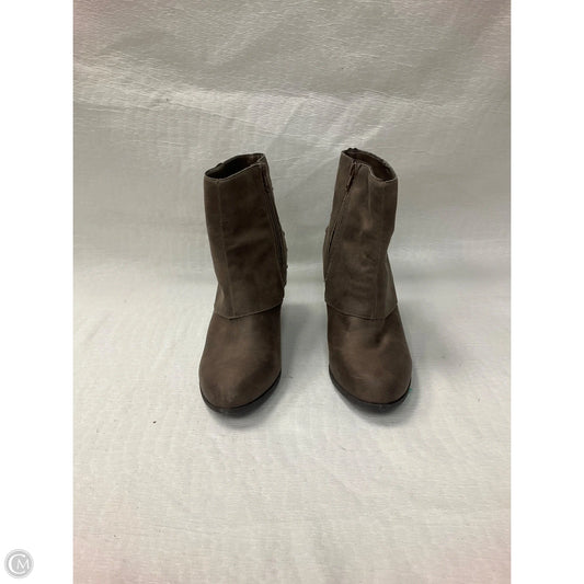 Boots Ankle Heels By Fergalicious In Taupe, Size: 9.5
