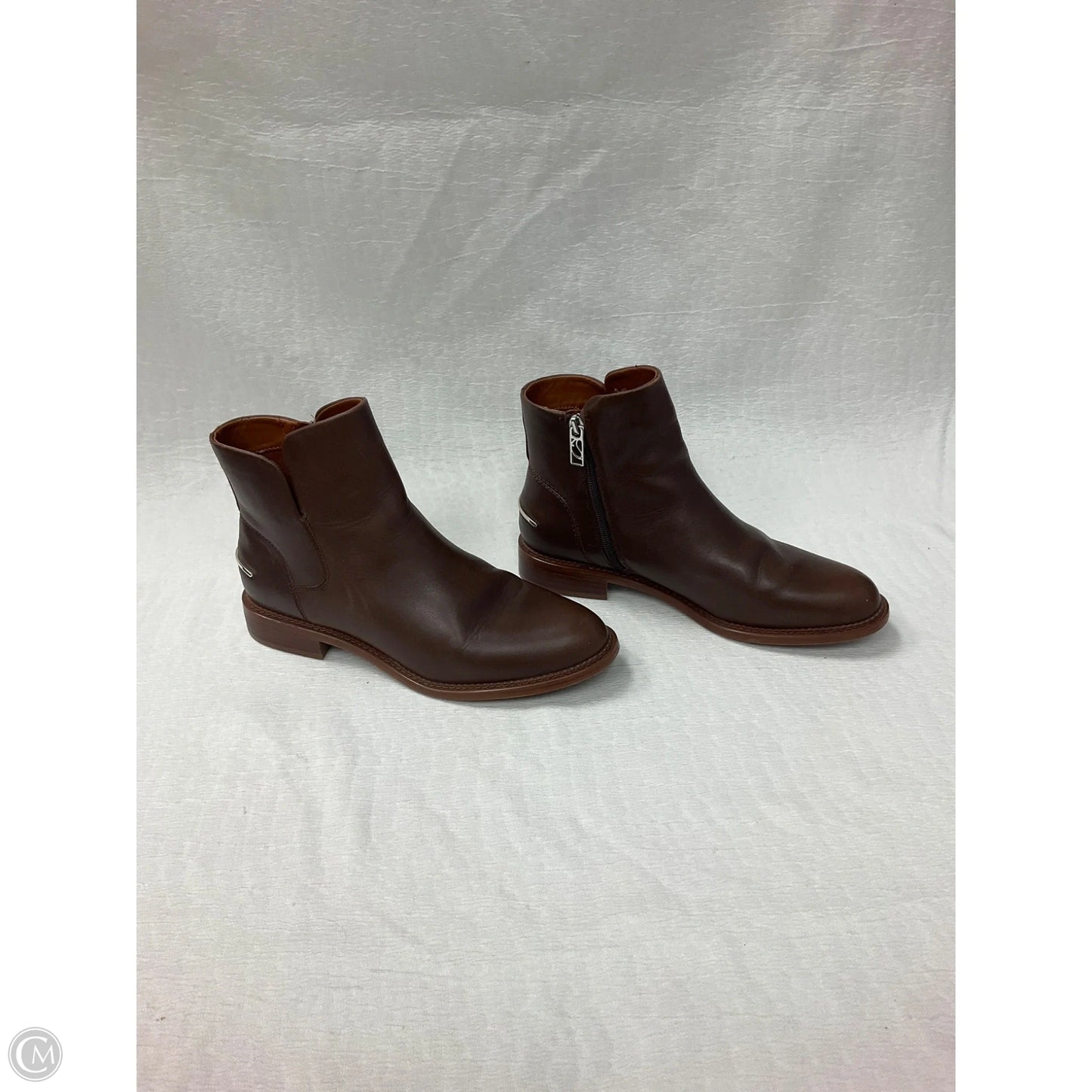 Boots Ankle Heels By Franco Sarto In Brown, Size: 9.5