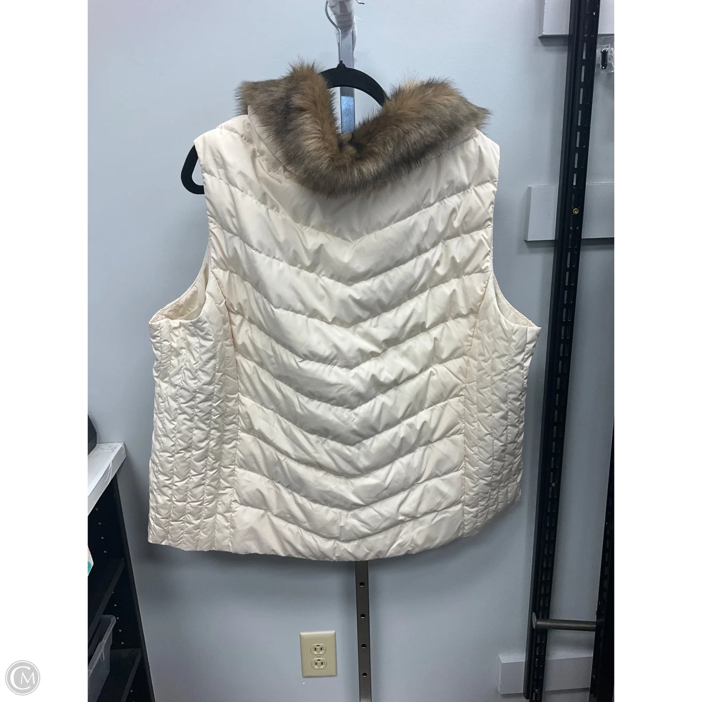 Vest Puffer & Quilted By Talbots In Cream, Size: 3x