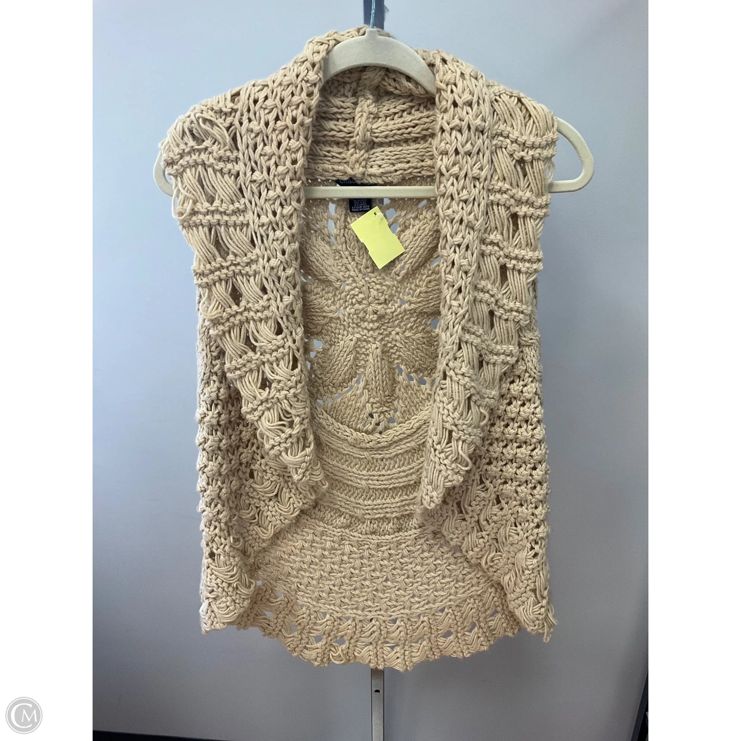 Vest Sweater By Clothes Mentor In Tan, Size: S
