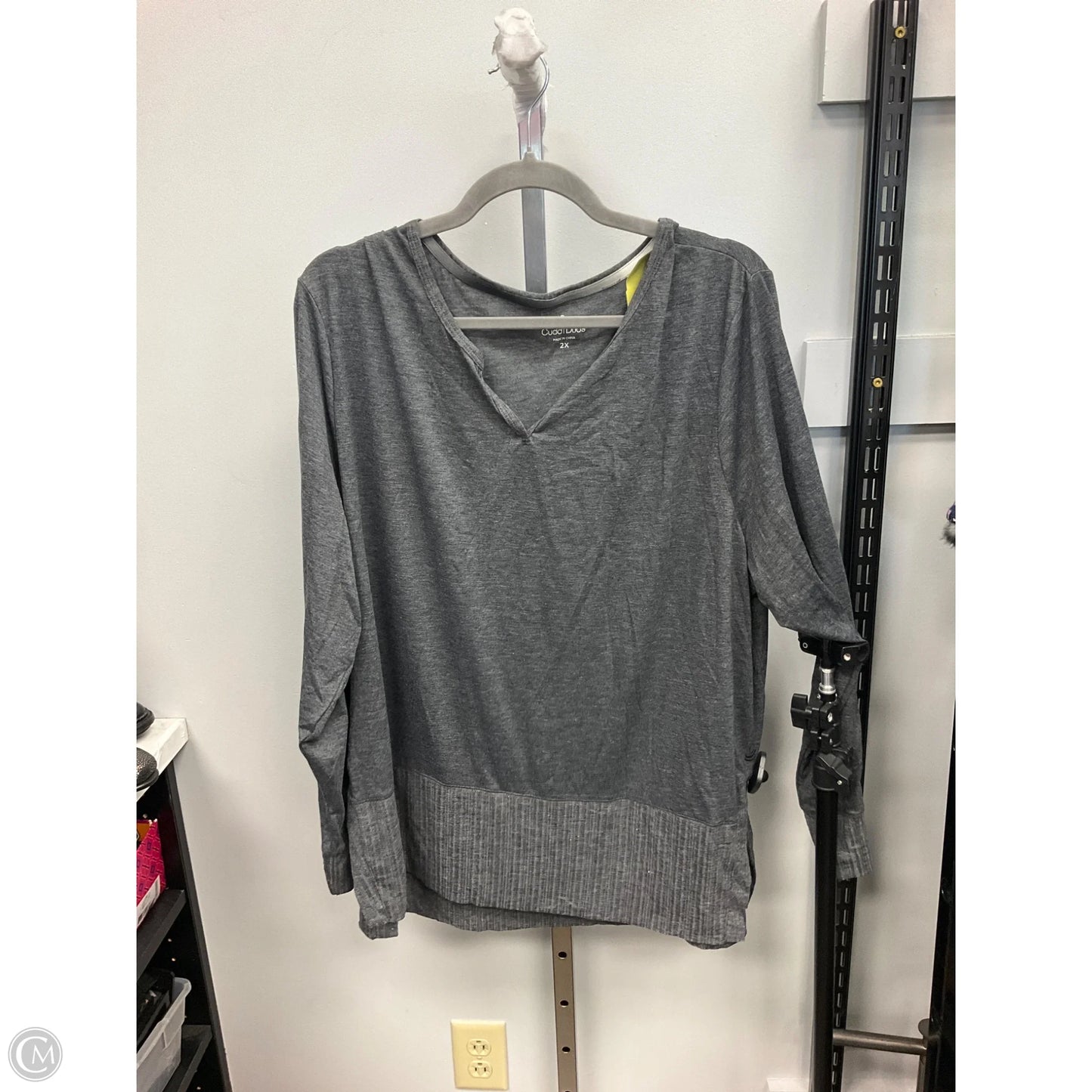 Top Long Sleeve By Cuddl Duds In Grey, Size: 2x