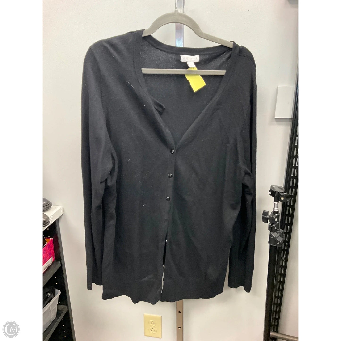 Sweater Cardigan By Charter Club In Black, Size: 2x