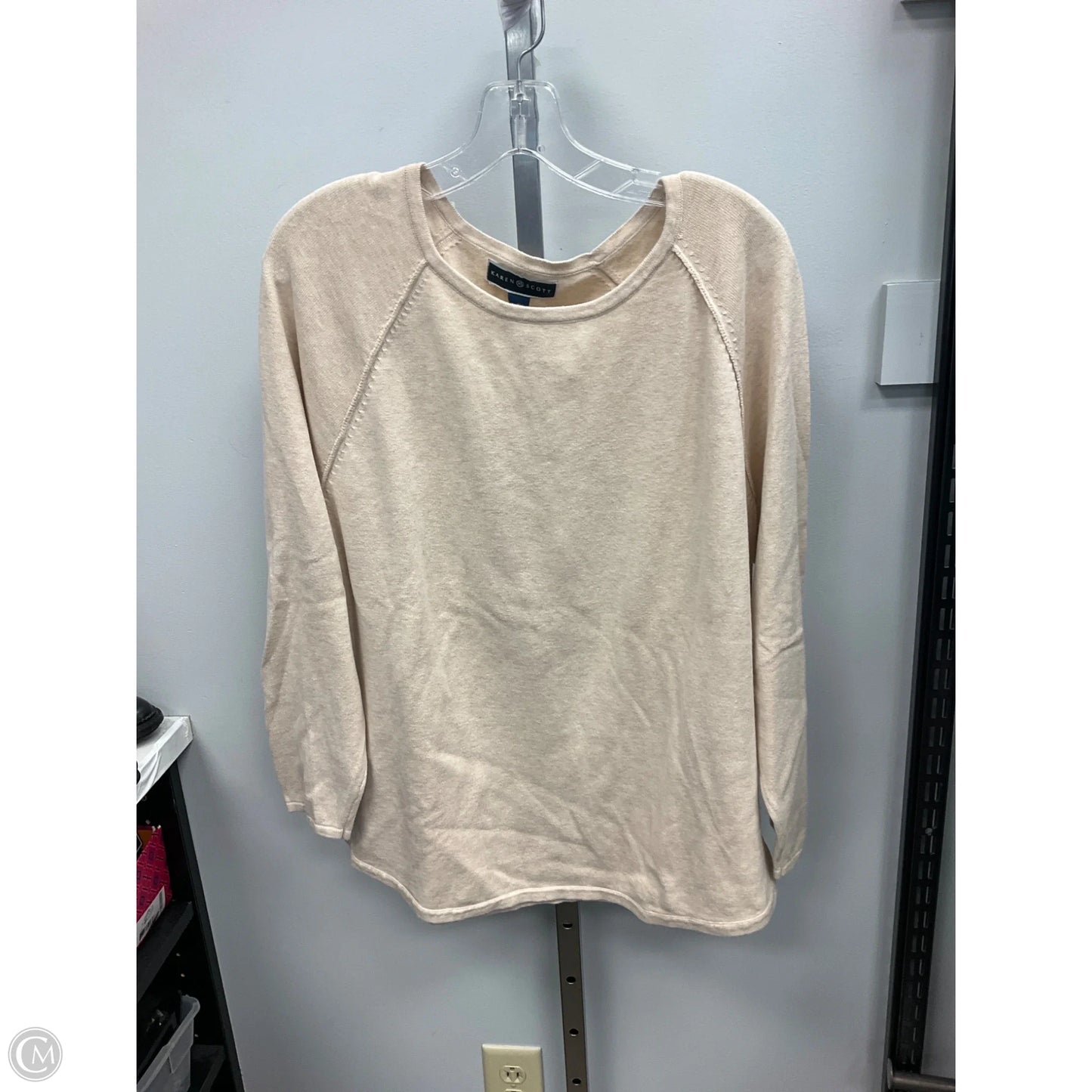 Top Long Sleeve By Karen Scott In Tan, Size: Xl