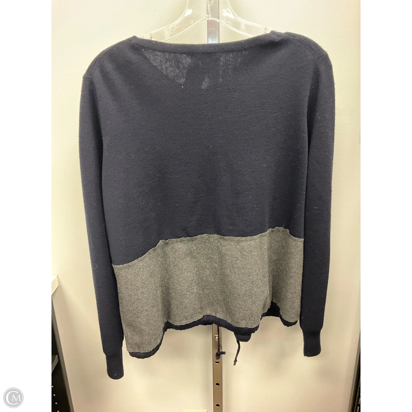 Sweater Cardigan By J. Crew In Blue & Grey, Size: L