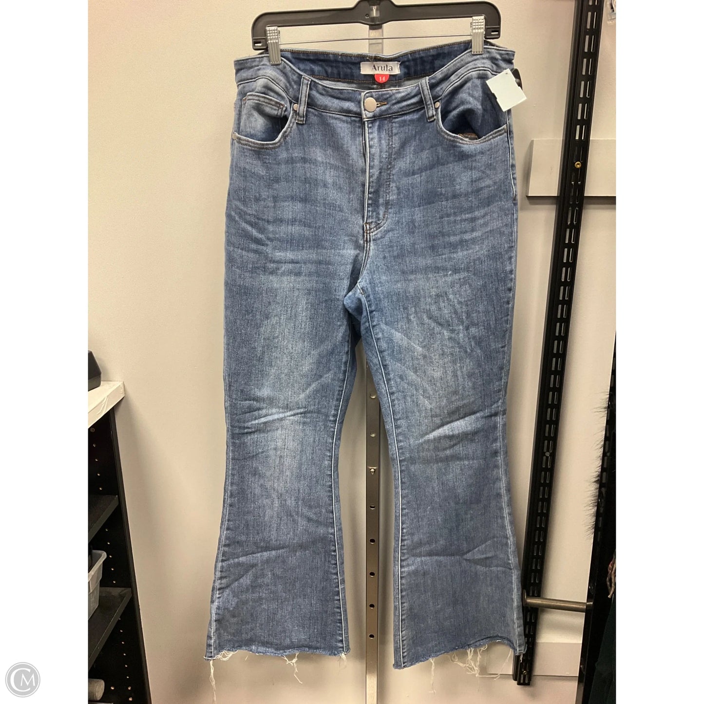 Jeans Flared By Arula In Blue Denim, Size: 14