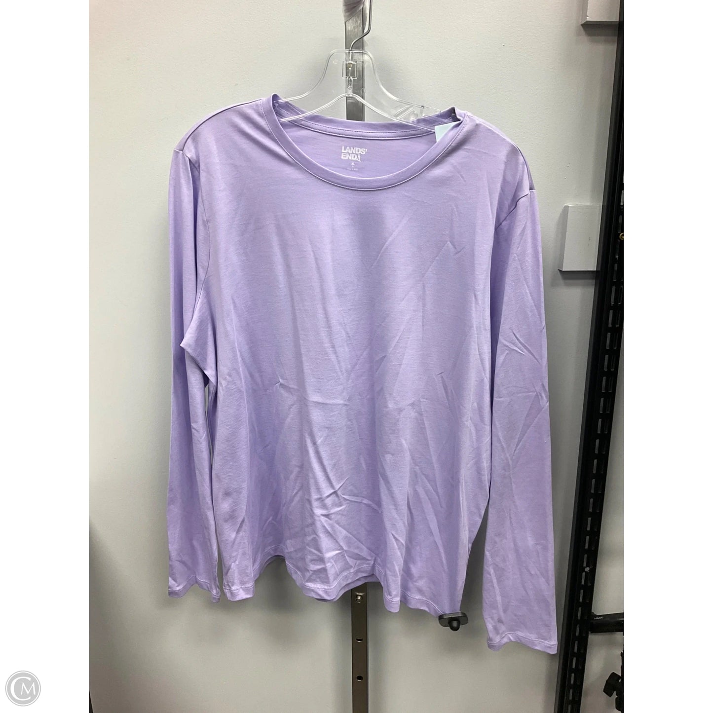 Top Long Sleeve Basic By Lands End In Purple, Size: Xl