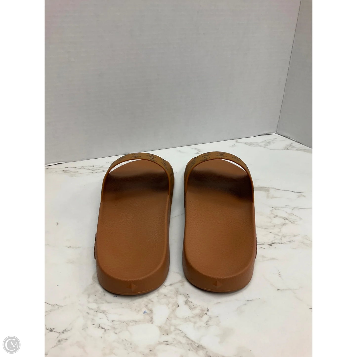 Sandals Luxury Designer By Mcm In Brown, Size: 7