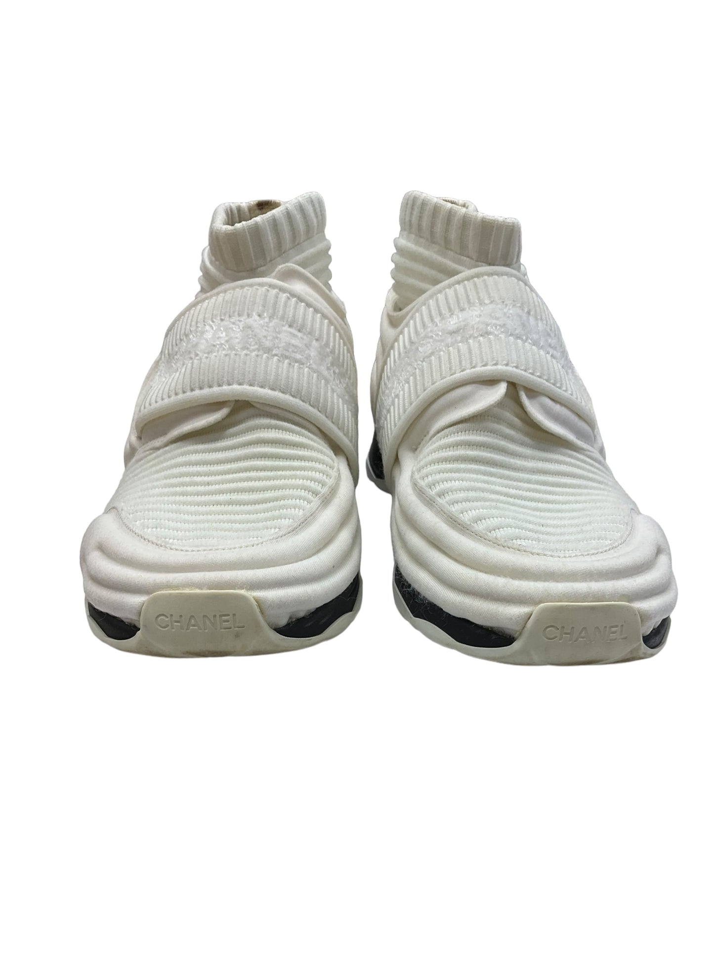 Luxury Designer Sock Sneakers Chanel, Size 8