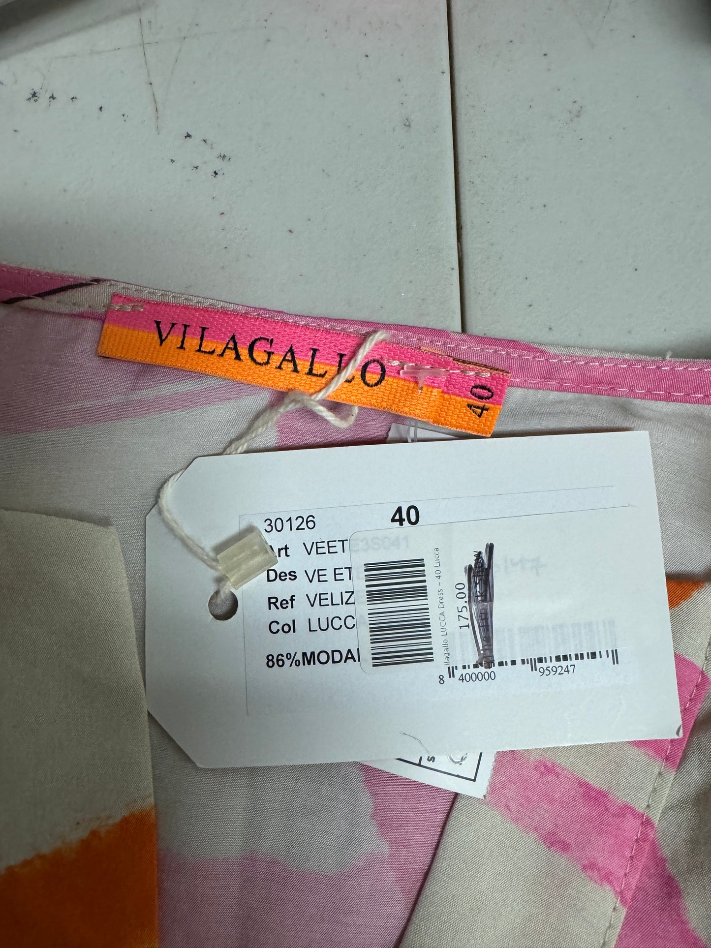 Orange & Pink Dress Casual Short Villagallo, Size 14