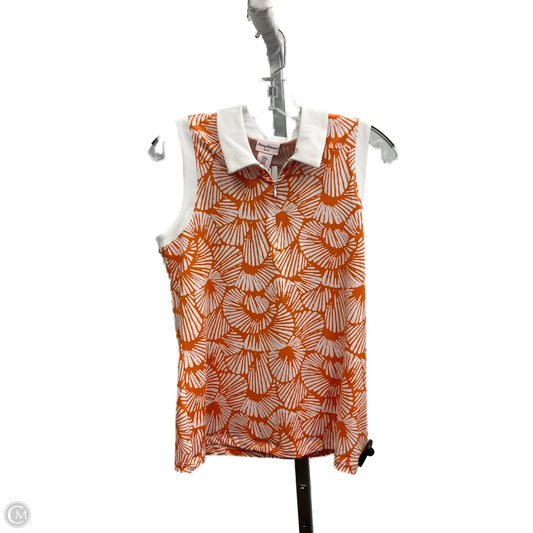 Top Sleeveless By Tommy Bahama In Orange & White, Size: M