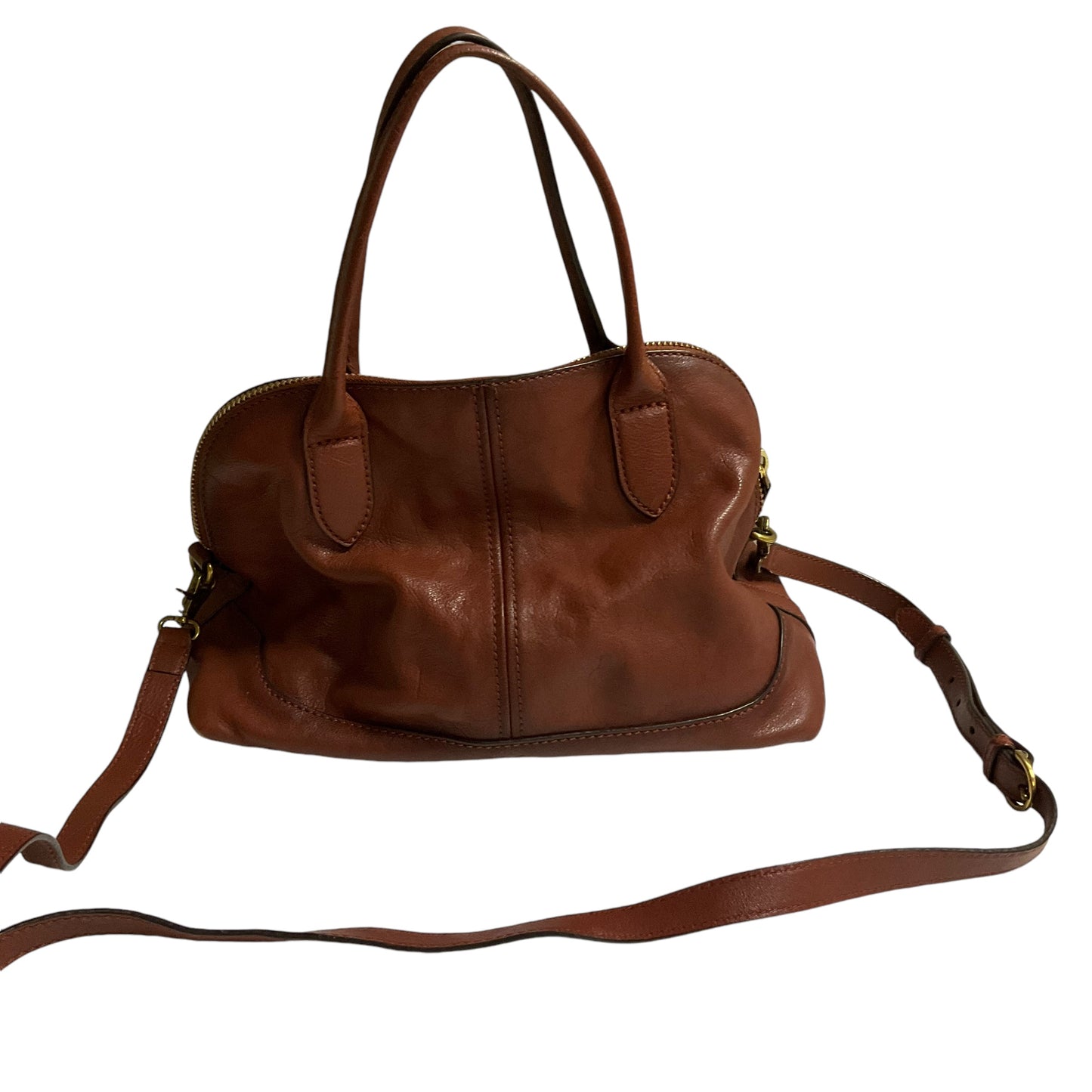 Handbag Leather By Frye, Size: Medium