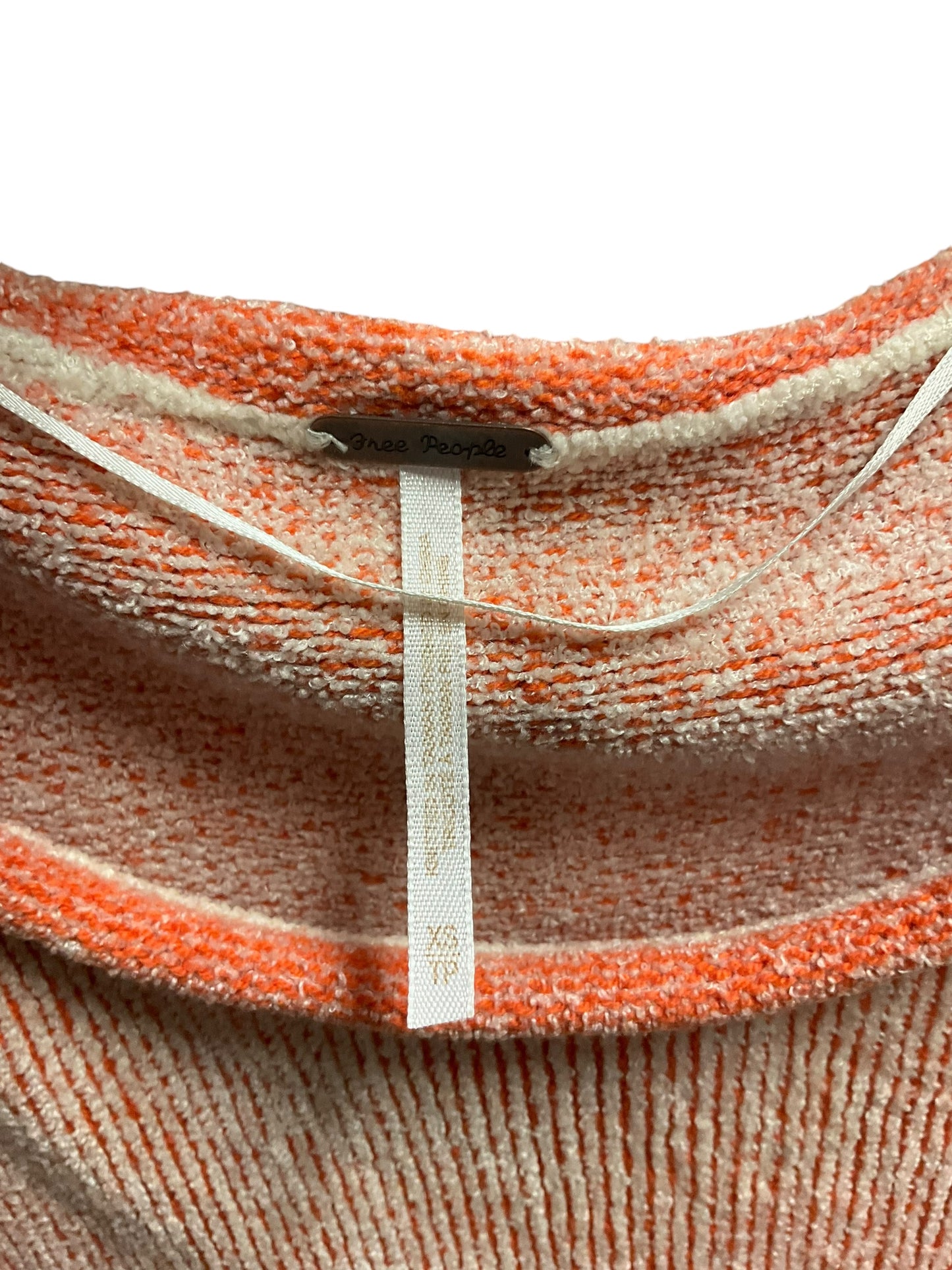 Sweater By Free People In Orange & White, Size: Xs