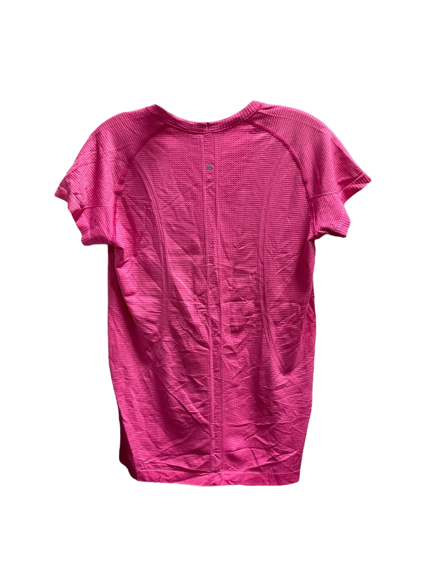 Athletic Top Short Sleeve By Lululemon In Pink, Size: 10