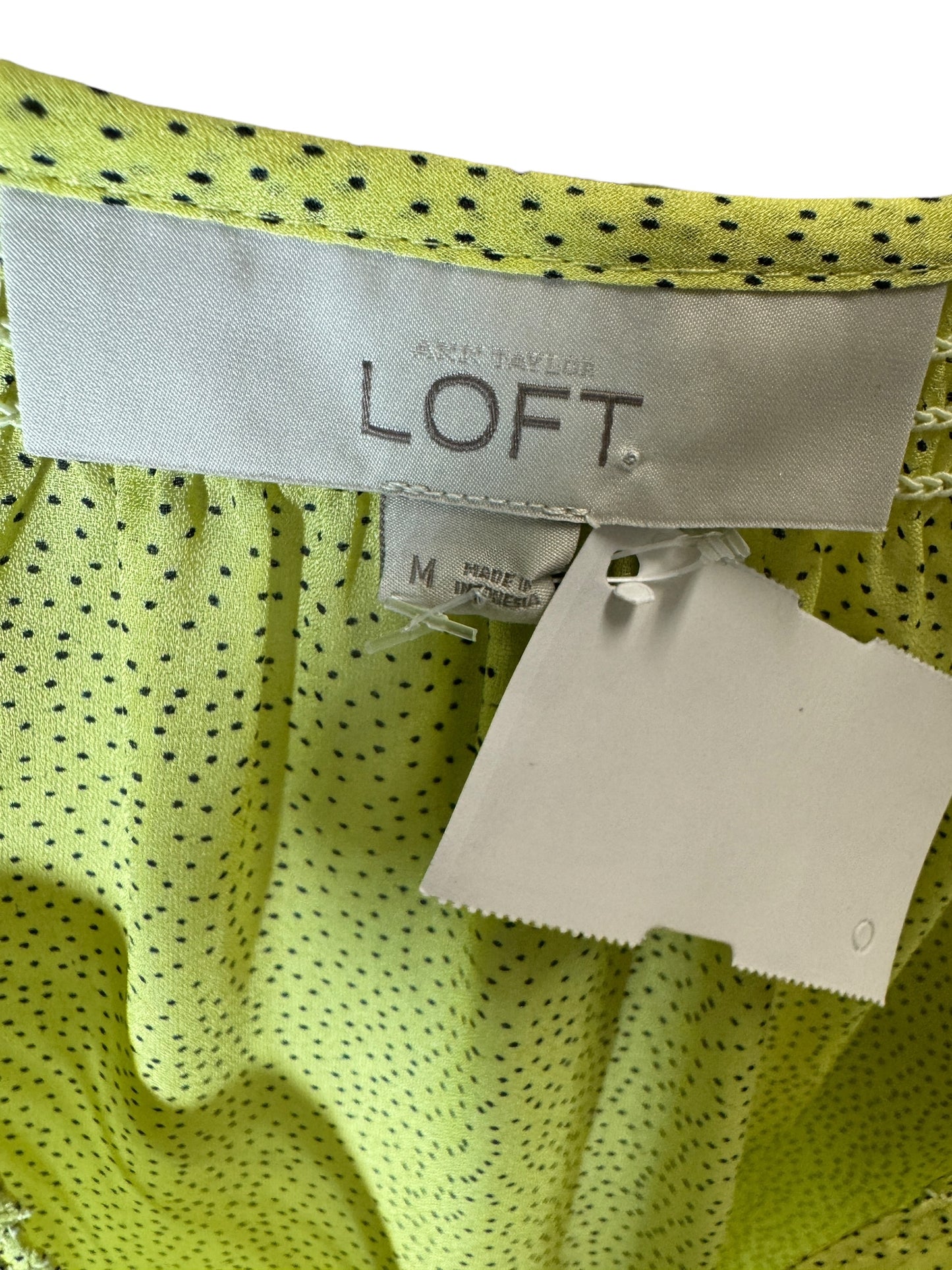 Top Long Sleeve By Loft In Polkadot Pattern, Size: M