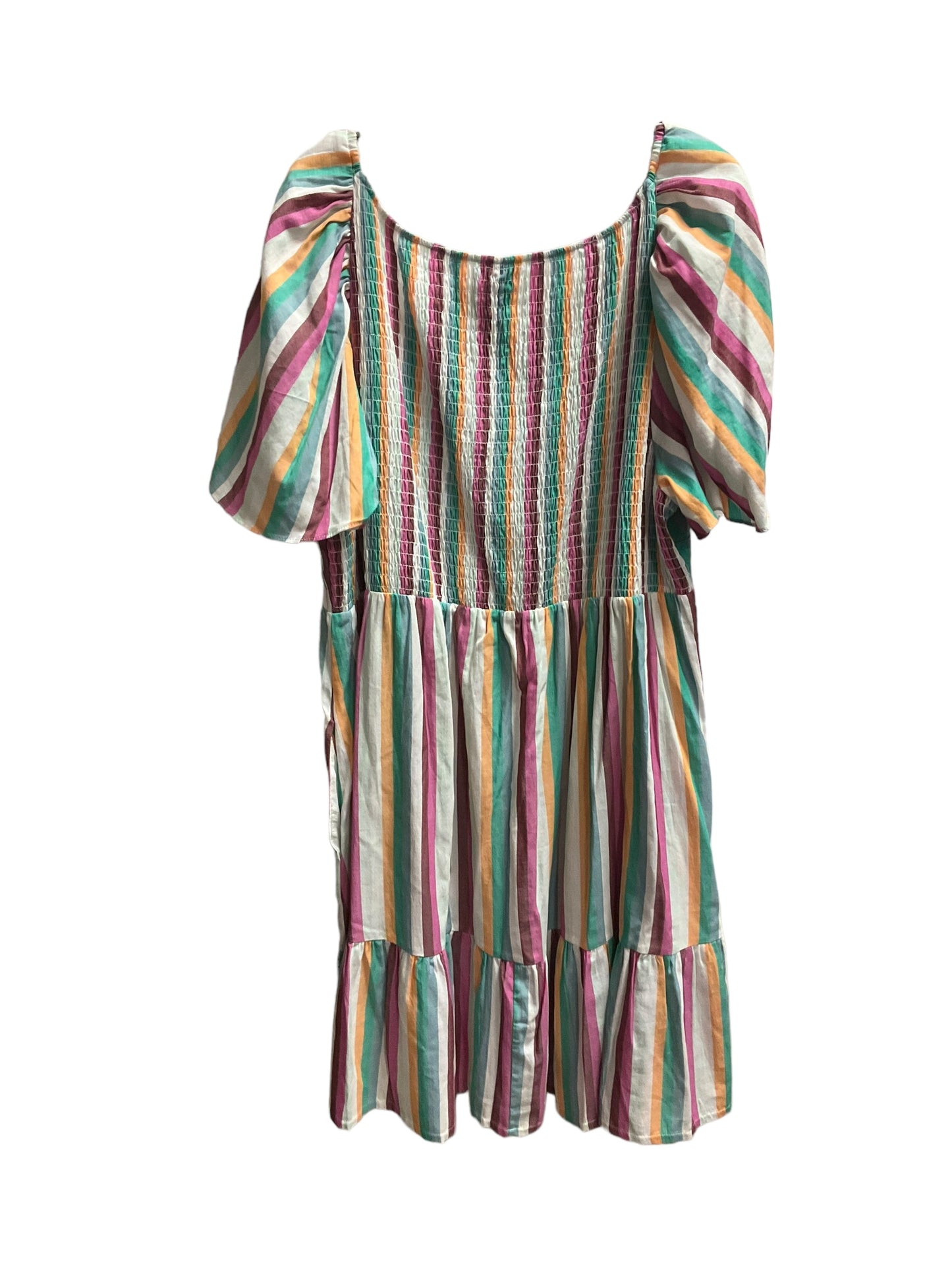 Striped Pattern Dress Casual Short Ava & Viv, Size 3x