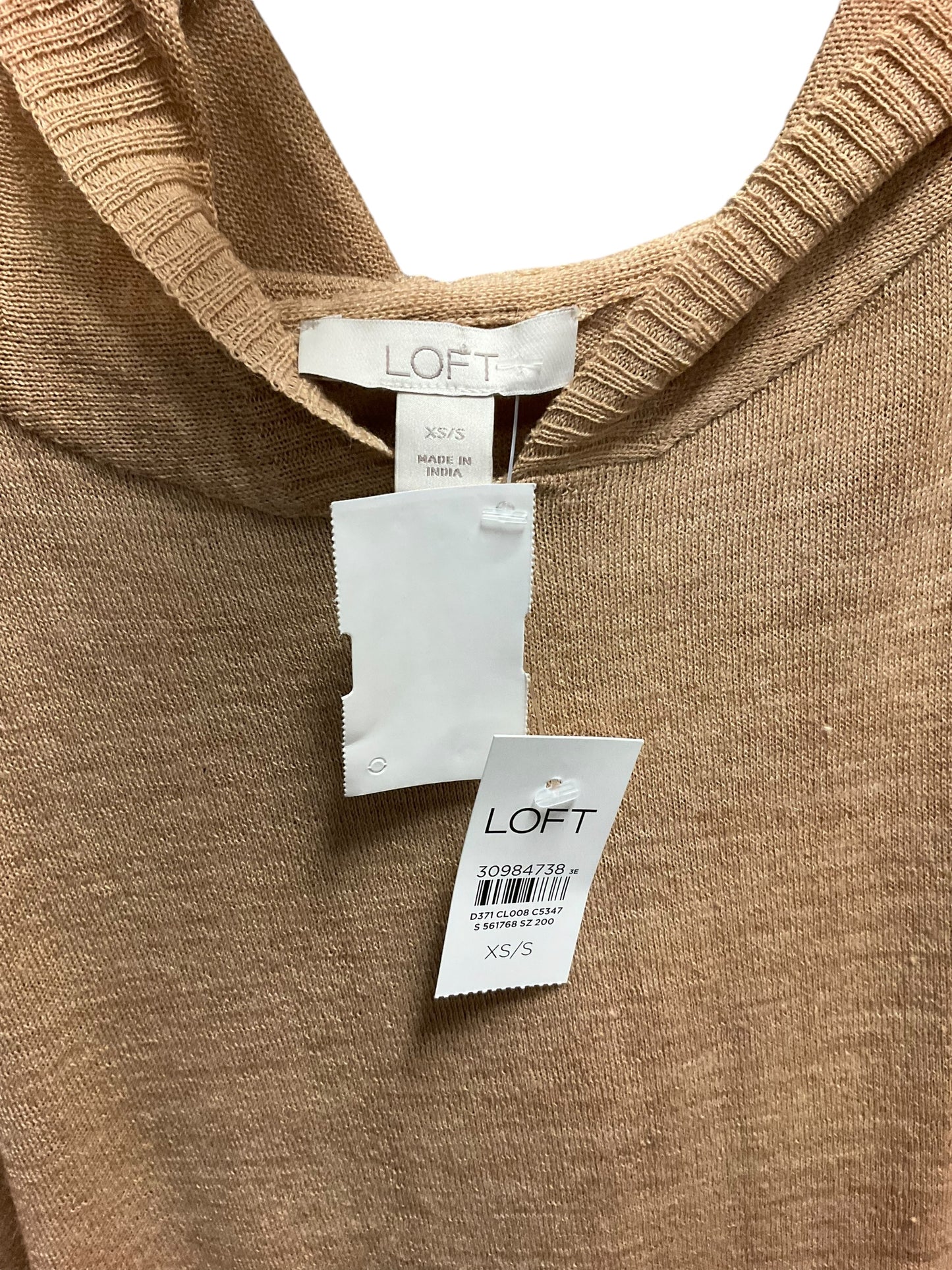 Top Short Sleeve By Loft In Tan, Size: Xs