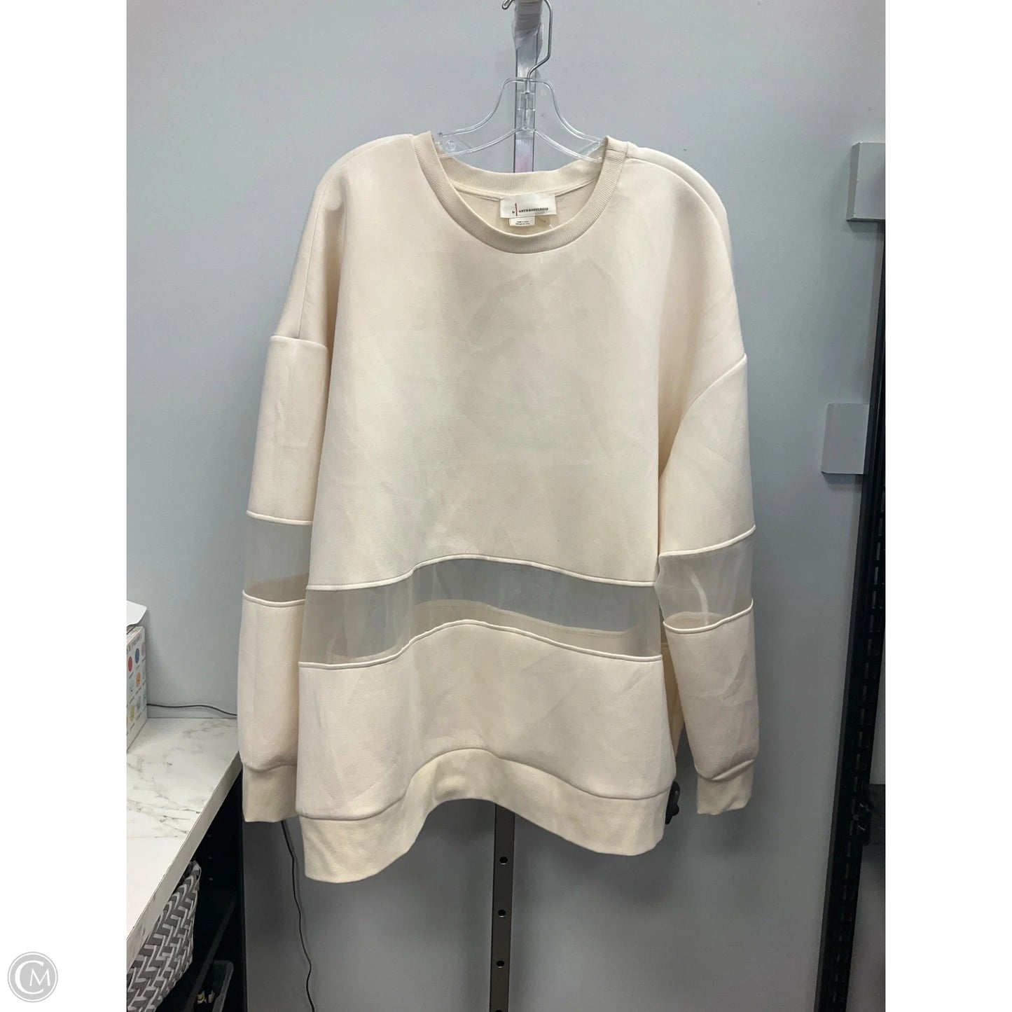 Athletic Sweatshirt Crewneck By Anthropologie In Cream, Size: 2x