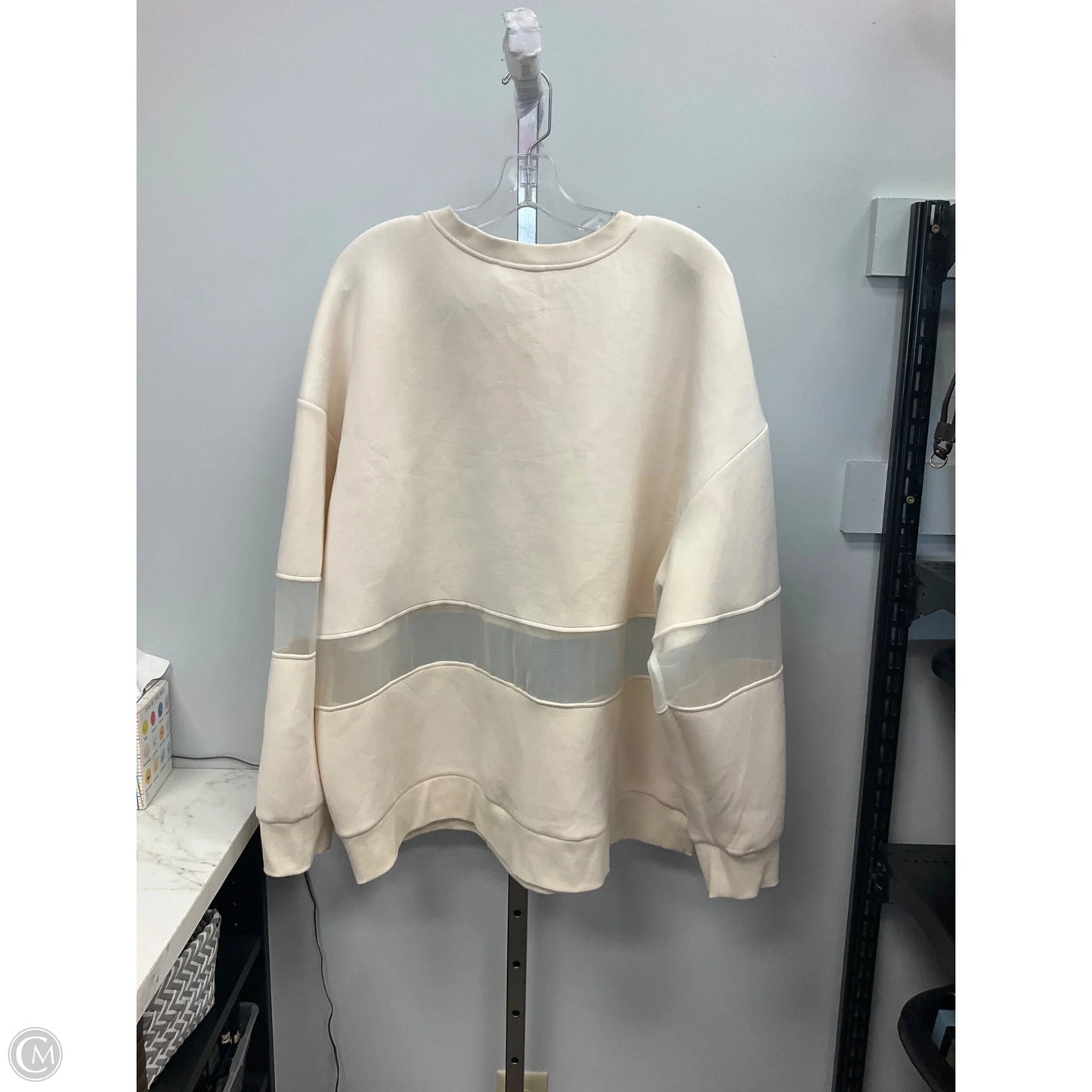 Athletic Sweatshirt Crewneck By Anthropologie In Cream, Size: 2x