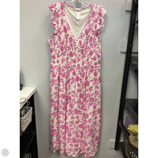 Dress Casual Maxi By Lc Lauren Conrad In Pink & White, Size: Xl