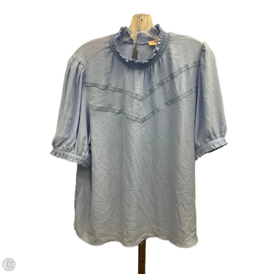 Top Short Sleeve By Loft In Blue, Size: Xl