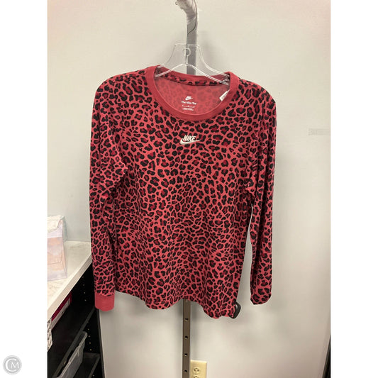 Athletic Top Long Sleeve Crewneck By Nike Apparel In Animal Print, Size: M
