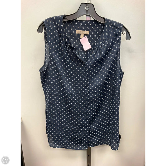 Top Sleeveless Basic By Banana Republic In Blue & White, Size: 10