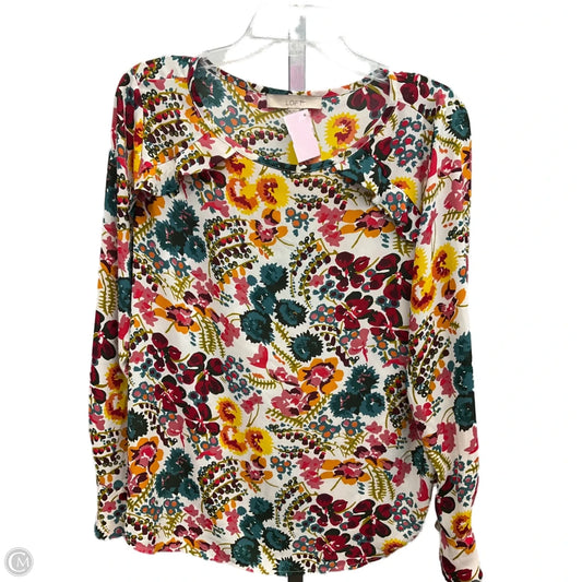 Top Long Sleeve By Loft In Multi-colored, Size: L
