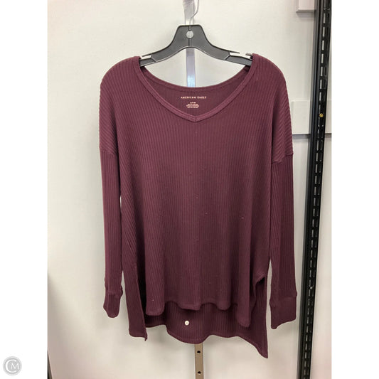 Top Long Sleeve By American Eagle In Maroon, Size: S