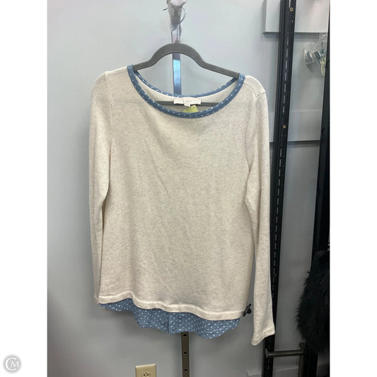 Top Long Sleeve By Loft In Cream, Size: M