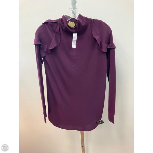 Top Long Sleeve By Loft In Maroon, Size: S
