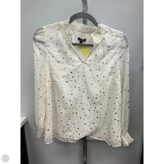 Top Long Sleeve By Talbots In Cream & Grey, Size: Mp