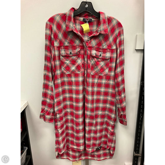 Dress Casual Short By Madewell In Grey & Red, Size: M