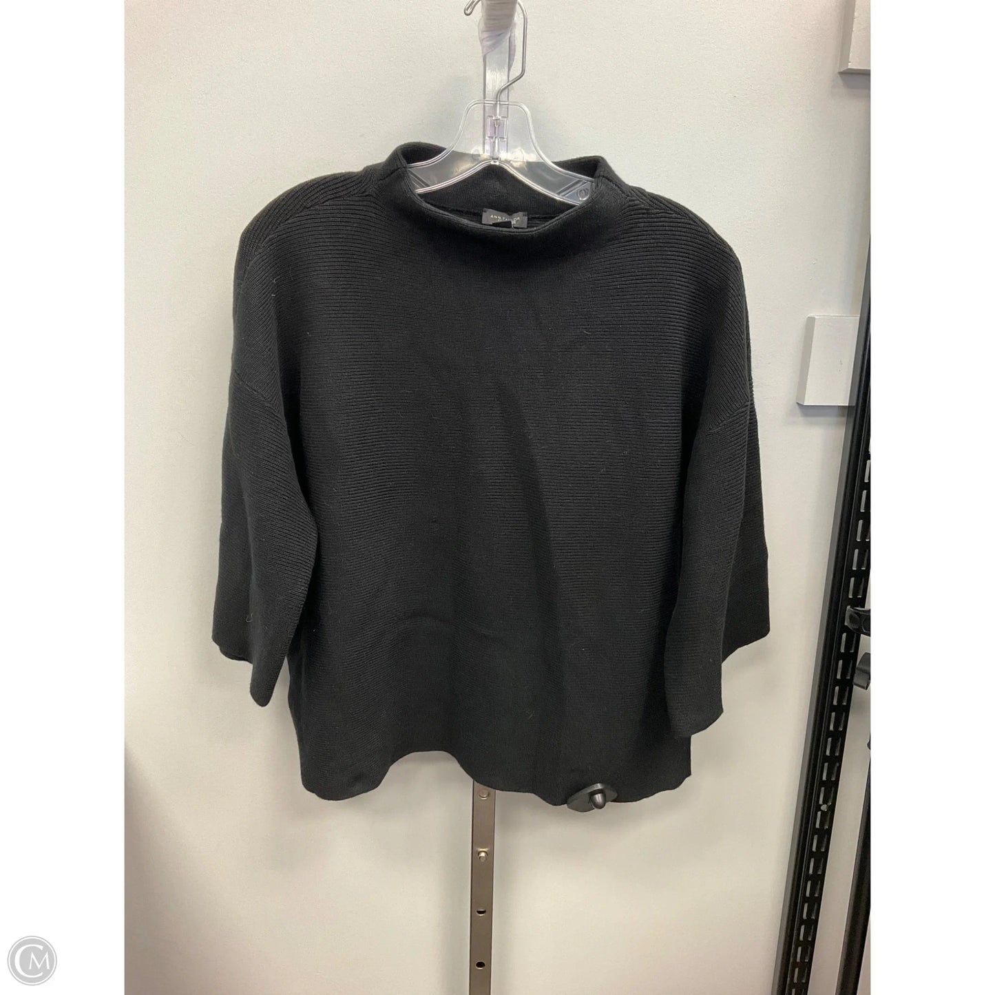 Top 3/4 Sleeve By Ann Taylor In Black, Size: M