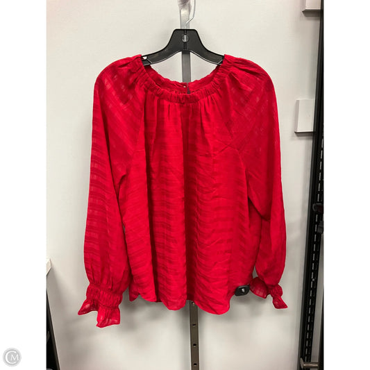 Top Long Sleeve By Loft In Red, Size: L