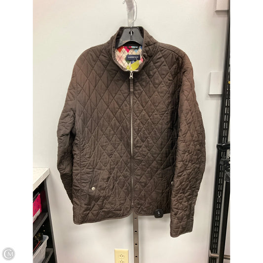Jacket Puffer & Quilted By Lands End In Brown, Size: Xl