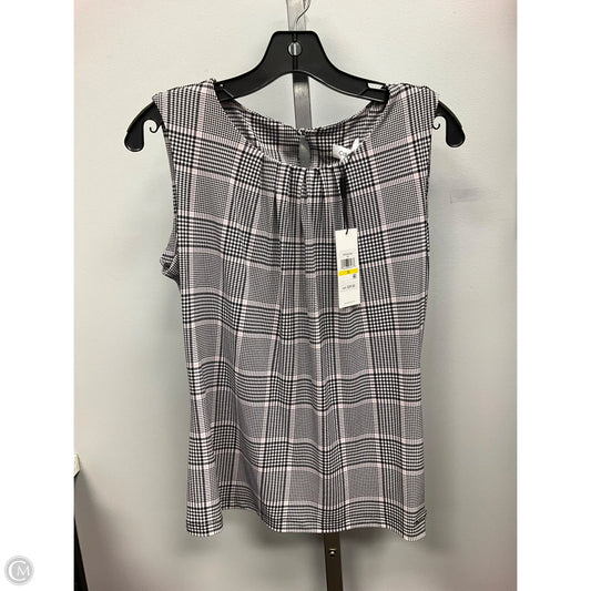 Top Sleeveless By Calvin Klein In Black & Pink, Size: M