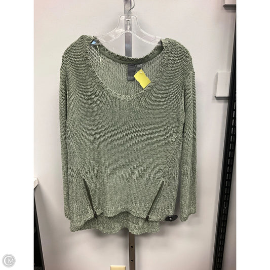 Sweater By Quinn In Green & White, Size: L