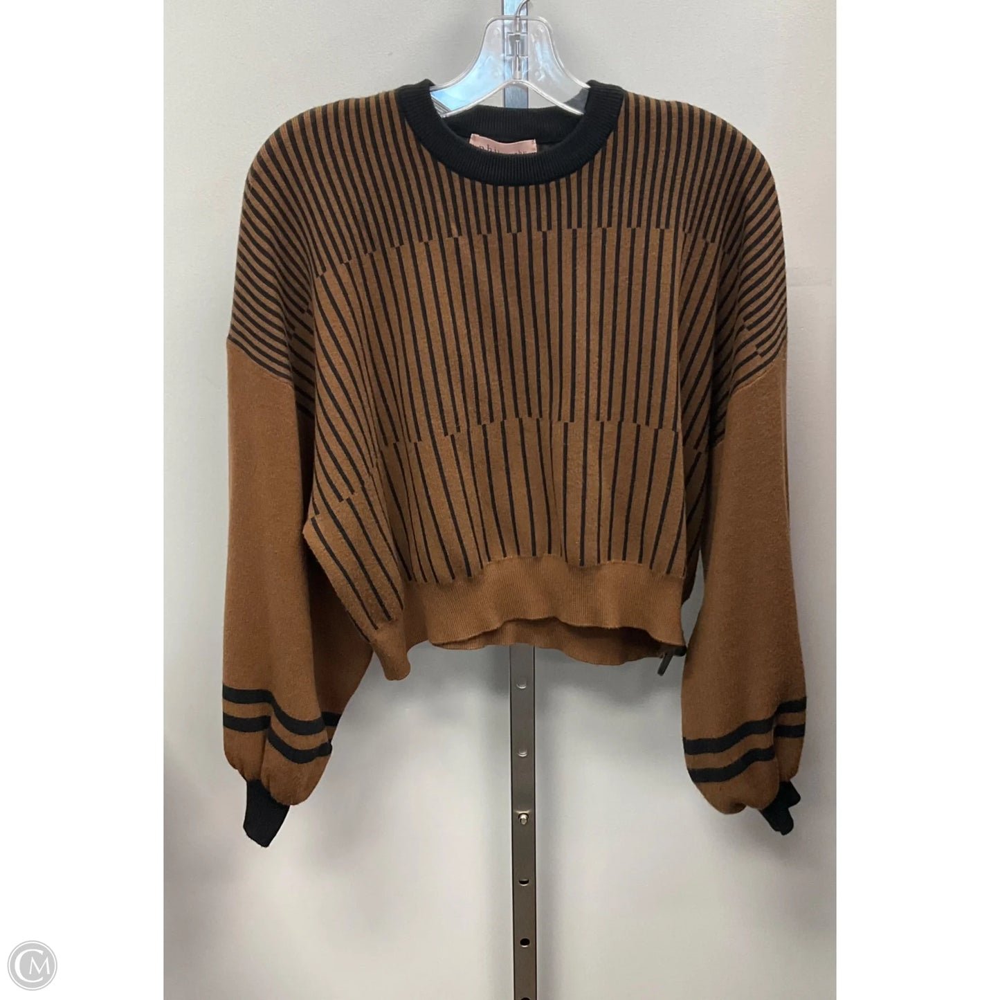 Sweater By Philosophy In Black & Tan, Size: M